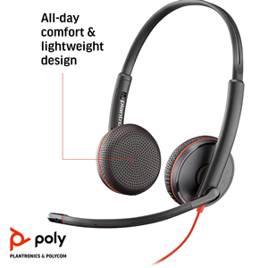 Casque de bureau filaire Poly Blackwire 3225 USB-C 3,5 mm USB-A Hi-Fi Stéréo avec micro anti-bruit SoundGuard Poly Lens Zoom Teams PC - Product Image 5