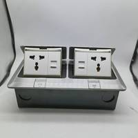 Prise de sol britannique double escamotable en alliage d'aluminium 13A 16A avec port LAN pour ordinateur, ignifuge