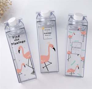 Productos Más Vendidos 2026, Botella de Agua de Plástico Ecológica de 1 Litro y 500 ml, Transparente, Tipo Cartón de Leche, para Niños, con Logotipo - Product Image 4