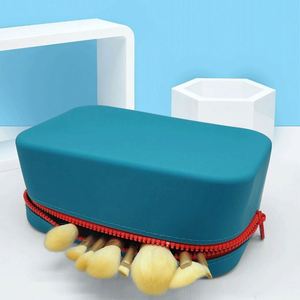Women's Waterproof Silicone <b>Makeup</b> Cosmetic <b>Case</b> Zipper Closure Shoulder Crossbody Organizer Pouch for Coin <b>Brushes</b> Purse Bags - Product Image 4