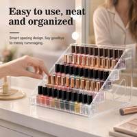 Présentoir à vernis à ongles en acrylique transparent, organisateur de rangement pour huiles et gels à cuticules, outil portable pour le nail art, fournitures de salon