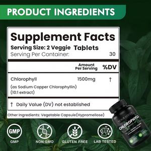 Penjualan laris ekstrak mulein Plus splin kualitas baik di atas suplemen warna hijau organik tablet <span class=keywords><strong>Chlorophyll</strong></span> untuk Kesehatan - Product Image 2