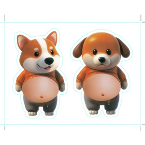 Autocollants 3D créatifs en TPR en forme de chat Nyan Nyan, <span class=keywords><strong>ventre</strong></span> gonflé, anti-stress, cadeaux amusants, <span class=keywords><strong>ventre</strong></span> de chien Shiba Inu, jouet à presser pour adulte, Mochila - Product Image 4