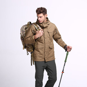 Manteau d'entraînement imperméable de camping de chasse en plein air <span class=keywords><strong>kaki</strong></span> <span class=keywords><strong>Veste</strong></span> coupe-vent tactique pour hommes - Product Image 3