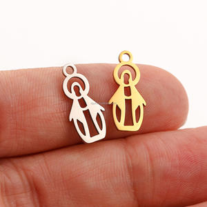 Etiqueta de Joyería Personalizada, Amuleto de la Virgen María Chapado en Oro, Amuleto de la Salve María de Acero Inoxidable, Colgante Religioso para Collar o Pulsera DIY - Product Image 3