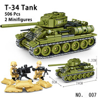 Tanque Mediano T-34, Modelo Militar Educativo, Juguete de Construcción Histórica, Bloques de Construcción de Plástico ABS, Juego de Bloques de Construcción DIY