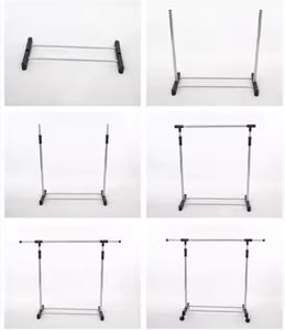 Percha ajustable de acero para ropa, organizador, estante para ropa, riel resistente con ruedas, almacenamiento de ropa - Product Image 5