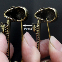 Vintage laiton crâne broche métal cuivre crâne épinglette bricolage personnalisé vêtements accessoires