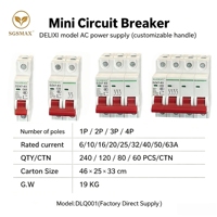 Nuevo Dispositivo de Protección Eléctrica para el Hogar: Mini Interruptor Automático (MCB) de CA 1P 2P 3P 4P 6A 63A con Mango Personalizable