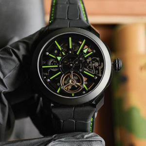 BVL Style Octo Roma 44mm Skeleton Tourbillon <b>Watch</b> Carbon Fiber Case Rubber Strap ETA Movement Sapphire Crystal Dial Unisex - Product Image 2