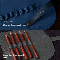 Étui à stylos en cuir fait main pour calligraphie, pochette portable à 5 et 10 emplacements, étui à stylos vintage en feutre et cuir
