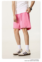 Vêtements pour hommes |   Shorts de plage imperméables en satin de coton polyester style américain tendance été 2025