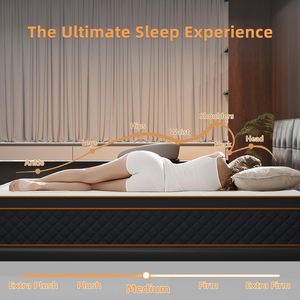 Colchón de Muelles Ensacados Híbrido Euro Top de 12 Pulgadas, Tamaño King, Espuma Viscoelástica Suave y Firme, para Muebles de Dormitorio de Hotel - Product Image 5