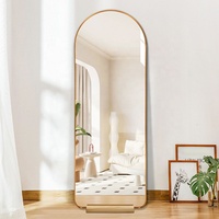 Bon marché, cadre en alliage d'aluminium avec arc complet pour décoration esthétique de la chambre, miroir d'habillage pour chambre à coucher sur pied