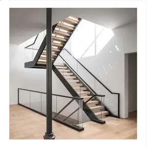 锻铁楼梯设计使用金属楼梯外部直钢楼梯