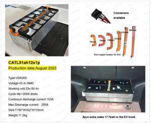 Módulo de Bateria CATL 51ah 12S1P 43.2V Recarregável 18kwh 24kwh 32kwh 40kwh 63kwh para Módulo de Bateria de Carro Elétrico - Product Image 3