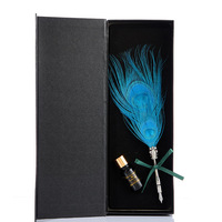 Stylo à plume de paon personnalisé, ensemble de calligraphie, logo personnalisé, cadeau vintage pour anniversaire