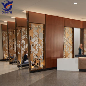 Paredes de cortina de corte láser de acero sin óxido personalizable, Partición de pantalla de asiento de bloque móvil para oficina, Hotel, entrada de Villa - Product Image 1