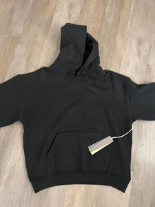 Vente en gros de sweats à capuche unisexes en coton French Terry 430 g/m², style minimaliste avec lettres, sans cordon de serrage, coupe ample, pour hommes - Product Image 5