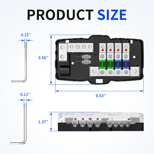 บล็อกจ่ายไฟแบบมีฟิวส์ ANL MIDI 4 ทาง 12V ขนาด 0.4 เกจ พร้อมสายกราวด์ สำหรับเครื่องขยายเสียงรถยนต์ - Product Image 2