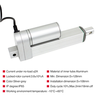 Actionneur linéaire télescopique étanche 24 V à course rapide, moteur tubulaire électrique 100 mm pour lit, appareils électroménagers et ventilateurs
