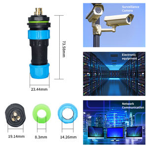 Yxy Industriële Schroefdraad Kunststof Ip68 Elektrische 2 3 4 5 6 7 8 9 10 12 Pins Led Scherm Sp21 Waterdichte Connector - Product Image 6