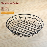 Panier à frites conique en fil de fer noir robuste avec poignée pour servir frites, poulet, mozzarella, snacks, idéal pour la maison, les barbecues, les fêtes et les événements en extérieur