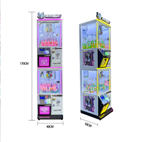 Mini machine à pinces en métal et acrylique pour jouets en peluche, à monnayeur, avec interface en espagnol et japonais, pour salles de jeux