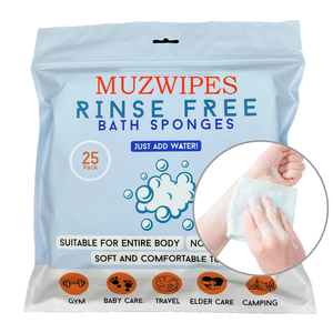 Esponja jabonosa desechable sin enjuague para baño de cuerpo completo con jabón - Product Image 1
