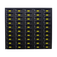 Grande boîte aux lettres en acier noir, 50 portes, design moderne, boîte postale pour lettres