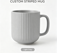 Tasse à café en porcelaine de haute qualité, style américain, à rayures verticales mates, en céramique, résistante au micro-ondes et au lave-vaisselle, tasse à latte