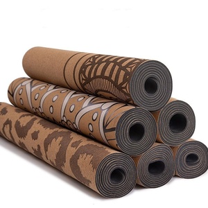 Eco Friendly Sustainable Cork Esterilla De Yoga Mat Custom logo Non slip Kork Tappetini Yoga <b>Matt</b>, Sweat Resistant, Wider - Product Image 1
