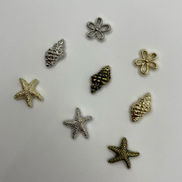 Aksesoris Logam Bentuk Bunga, Kerang, dan Bintang Laut Gaya Laut, Anti Karat, Ramah Lingkungan, untuk Pakaian, Topi, Tas, Lingerie, Kaus Kaki, Sarung Tangan