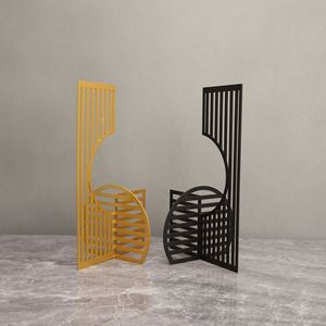 Carré et cercle grille métal arc porte moderne Simple géométrique fer Art ornements pour la maison bureau hôtel intérieurs - Product Image 6