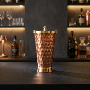Vaso de cobre chapado en oro vintage con tapa, diseño sólido, para regalo de fiesta, para adultos - Product Image 6