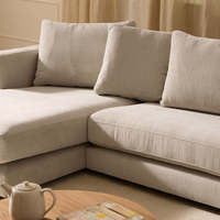 Conjunto de Sofás Modulares de Tela Minimalistas Modernos con Estructura de Madera Maciza y Relleno de Espuma de Alta Resiliencia para Muebles de Hotel y Hogar