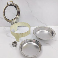 Service de Buffet de Luxe pour Restaurants : Ensemble de Plats Effet Bois, Chauffe-Plats Hydraulique 6L pour Buffet et Plats Chauds