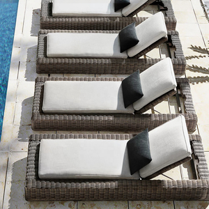 Tumbona moderna para exteriores, tumbona de hotel personalizada para jardín, tumbona tejida de ratán de plástico para exteriores junto a la piscina - Product Image 5
