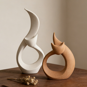 Conjunto de Esculturas Decorativas Wabi Sabi para Sala de Estar, Decoración del Hogar, Adorno para Entrada, Pieza de Arte Moderna y Minimalista - Product Image 1
