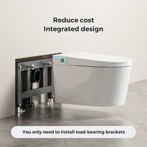 <span class=keywords><strong>WC</strong></span> intelligent mural avec système de chasse d'eau intégré, système de <span class=keywords><strong>mousse</strong></span>, siphon en P, siège chauffant, capteur de pied, chasse d'eau à distance, design moderne, installation - Product Image 4