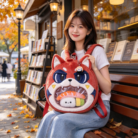 Sac à dos en peluche personnalisé OEM ODM, sac Ita avec fenêtre transparente pour afficher des badges, cartes d'idols et objets de collection d'anime