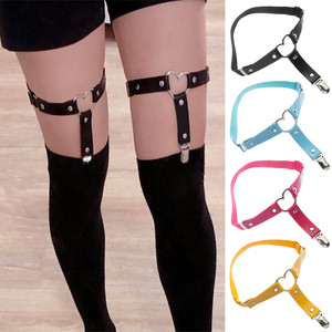 ハートウィングスボウノットファッションガーターベルト女性 PU レザーレース弾性レッグリングゴシックアクセサリー - Product Image 6