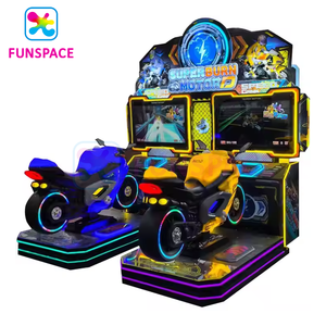 Máquina de Juego de Carreras de Autos Arcade con Monedas, Simulador de Carreras de Dos Personas <span class=keywords><strong>Super</strong></span> Burn de Metal Resistente Funspace - Product Image 3