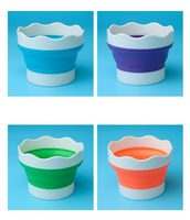 Pliable Mini Portable En Plastique Tasse À Eau Pliable Peinture Seau À Laver Bassin Silicone Verres pour La Maison ou Le Studio