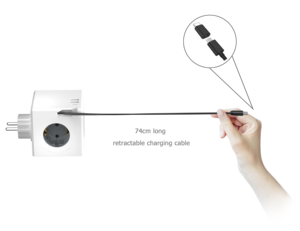 High Quality Intelligent Expansion Cube Socket Free Expansion Data <b>Cable</b> 74cm Long with 3 EU Outlet 2 <b>USB</b> 1 TYPE C Power Cord - Product Image 2