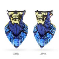Pañuelo Deportivo Multiusos para el Cuello, Transpirable, con Protección Solar, Diseño de Calavera Triangular, Velo Protector Solar de Seda Helada