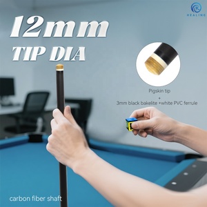 OKHEALING - <span class=keywords><strong>Taco</strong></span> <span class=keywords><strong>de</strong></span> <span class=keywords><strong>Billar</strong></span> Promocional <span class=keywords><strong>de</strong></span> Fibra <span class=keywords><strong>de</strong></span> Carbono <span class=keywords><strong>de</strong></span> 12 mm con Junta <span class=keywords><strong>de</strong></span> Acero Inoxidable, Precisión <span class=keywords><strong>de</strong></span> Torneo sin Deflexión - Product Image 3