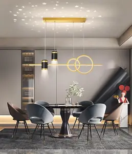 Lampu gantung, dekorasi ruang desainer klasik kontemporer lampu gantung Led K9 kristal Modern langit-langit mewah lingkaran emas rumah