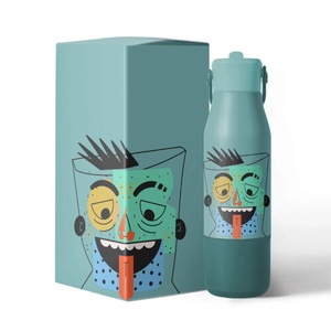 Custom Logo 700ml Gym Water Bottle with Matte Stainless Steel Vacuum <b>Flask</b> Insulated Travel Bottle Silicone Case for Camping - Product Image 2