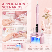 Machine à ongles électrique avec lampe UV intégrée, kit de manucure professionnel, support de bits de bureau, fournisseur OEM de marques privées